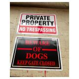 2- metal warning signs