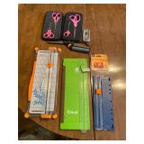 Scissor set, sliding paper cutters
