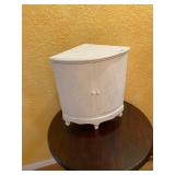 White countertop corner cabinet