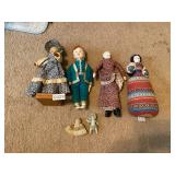 Six vintage porcelain dolls