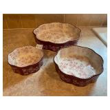 3- temptations ovenware dishes