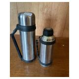 2 stainless thermos