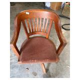 Vintage wooden rolling office chair