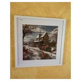 Framed beaded Farm truck picture