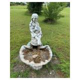 Concrete girl birdbath/fountain