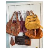 Leather and leather looking purses, bags - all