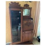 Antique Wood Armoire Writing Desk