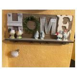 Home sign with chicken rooster figures