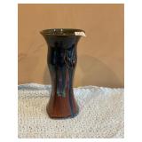 Bill Campbell Iris lotus vase Blu/Brown drip Glaze
