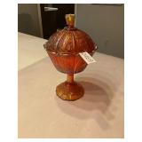 Vintage Fenton orange Carnival Candy dish