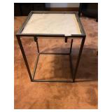 Square metal and white marble tableï¿½