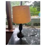 Black table lamp with shade