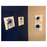 4- blue and white canvas pictures