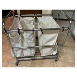 Chrome rolling laundry cart