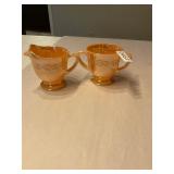 Amber Fireking Creamer, and sugar glasses