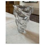 Beautiful crystal glass swirled vase