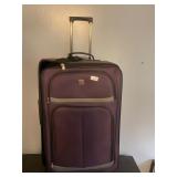 P - purple rolling suitcase