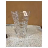 Crystal glass swirled vase