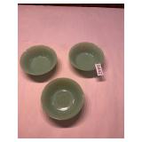 3- Jadite Fireking bowls