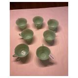 7- Jadite Fireking cups