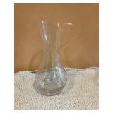 Etched crystal glass vase