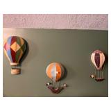 3- metal hot air balloon wall hangers