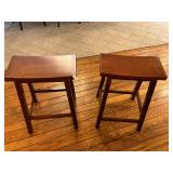 2- wooden bar stools