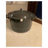 Large blue enamel canning pot