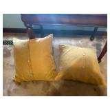 2- button pillows - gold - 20 x 20