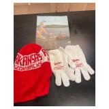 Razorback boggan, vintage Arkansas parks, gloves