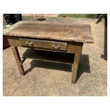 Wooden work table with drawer