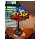 Beautiful dragonfly, lead glass table lamp