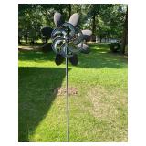 Metal pinwheel yard decor