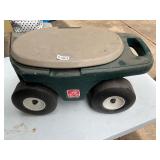Rolling stool step 2