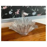 Vintage feather glass basket