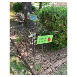 Come on in, flowers bloom signs, flag stand yard