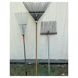 3- soft tine yard rakes
