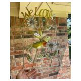 Welcome metal, hummingbird sign