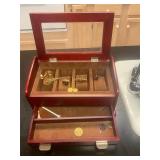 Watch box, cuff links all