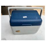 Blue and white cooler