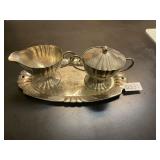 Occupied Japan Silver creamer / sugar set