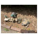Frogs and turtle yard decor