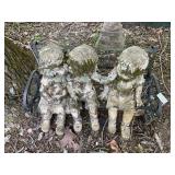 Metal bench w/ 3 plastic kids figures