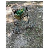 Metal tricycle plant stand