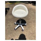 White rolling stool seat