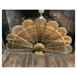 Brass fireplace screen ï¿½ folding fan design