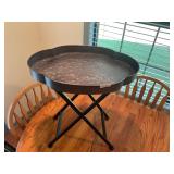 Oval galvanized side table