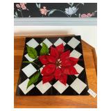 Glass Poinsettias plate