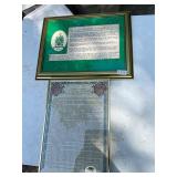 2- framed Parker history pictures