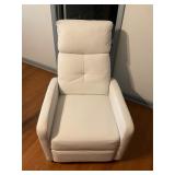 White leather style reclining chair